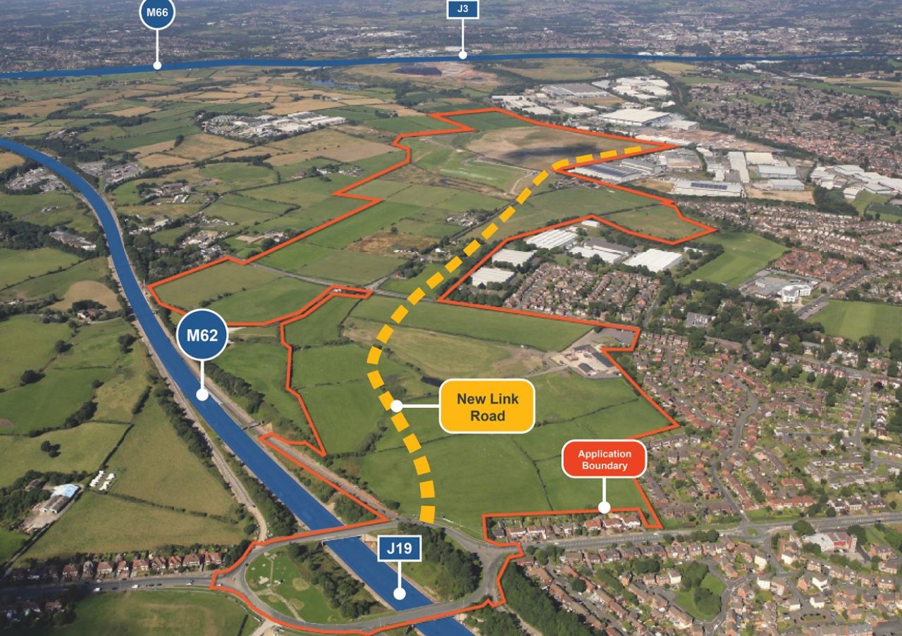 Aerial view of new link road